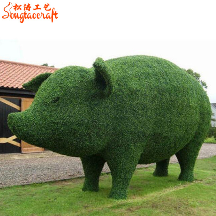 仿真綠雕豬